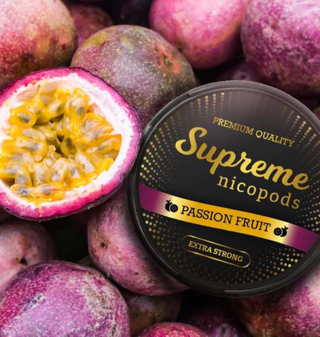 Supreme Passion Fruit Flavoured Nicotine Pouch Snus