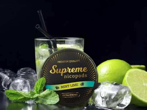 Supreme mint lime nicotine pouches snus nicopods the pod block