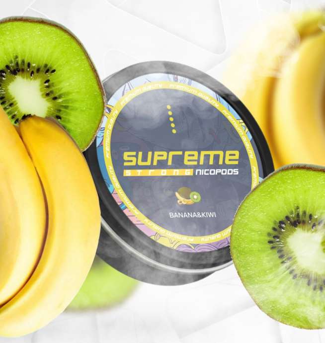 supreme light banana kiwi nicotine pouches the pod block