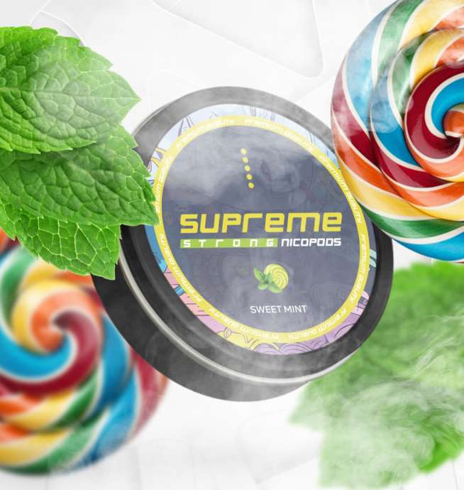 supreme light sweet mint nicotine light pouches the pod block