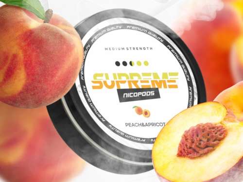 supreme peach apricot medium nicotine pouches the pod block