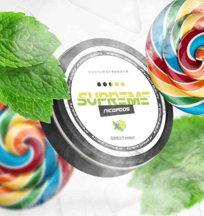 supreme sweet mint medium nicotine pouches the pod block