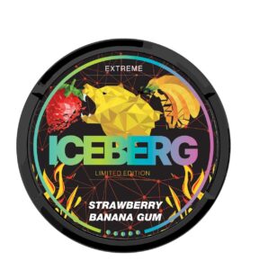 iceberg strawberry banana gum limited edition snus nicotine pouches the pod block