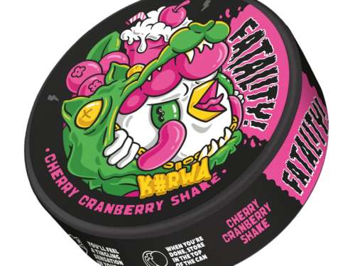 kurwa fatality cherry cranberry shake snus nicotine pouches the pod block new
