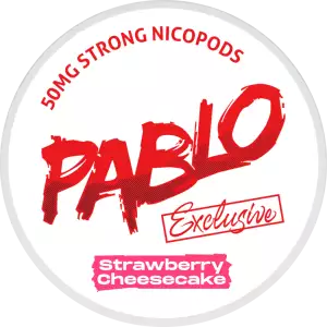 pablo strawberry cheesecake ice snus nicotine pouches the pod block