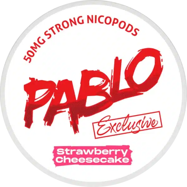 pablo strawberry cheesecake ice snus nicotine pouches the pod block