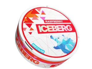 iceberg light raspberry snus nicotine pouches the pod block new
