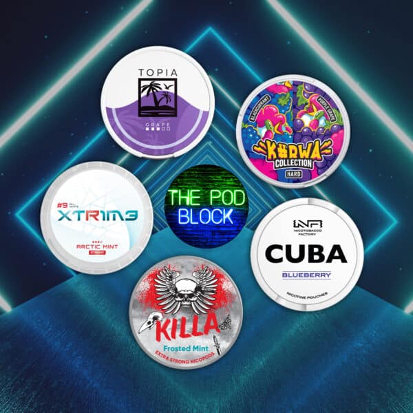 light topia kurwa cuba xtreme multipack nicotine pouches snus nicopods the pod block