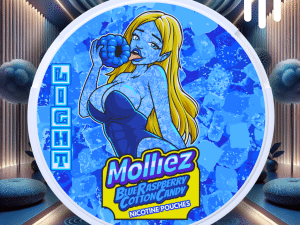 Molliez Blue Raspberry Cotton Candy Nicotine Pouches