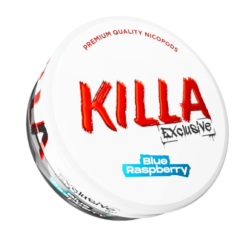 killa blue raspberry snus nicotine pouches the pod block